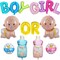 10 Pcs Gender Reveal Balloons, Baby Boy & Girl Mylar Balloons, Baby Shower & Gender Reveal Party Decorations